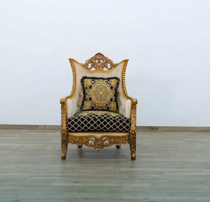 European Furniture - Maggiolini II 2 Piece Living Room Set in Black and Gold - 31059-2SET - GreatFurnitureDeal