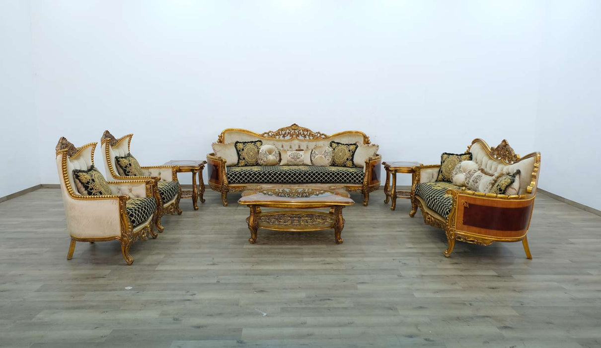 European Furniture - Maggiolini II Loveseat in Black and Gold - 31059-L