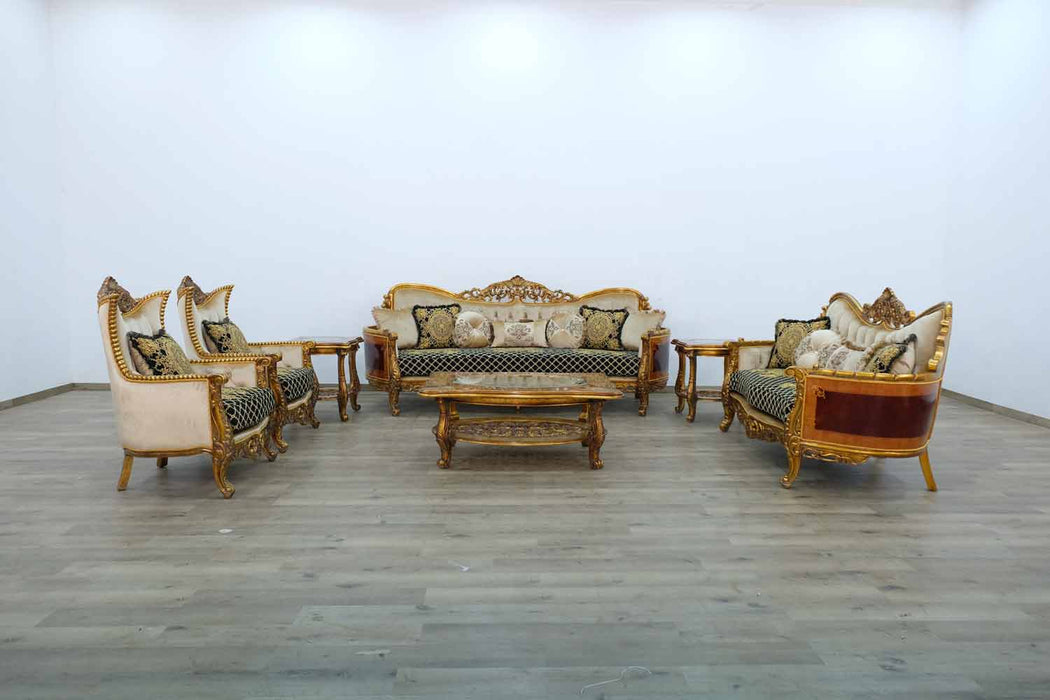 European Furniture - Maggiolini II 2 Piece Living Room Set in Black and Gold - 31059-2SET - GreatFurnitureDeal