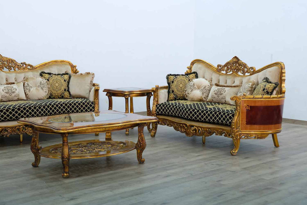 European Furniture - Maggiolini II 2 Piece Living Room Set in Black and Gold - 31059-2SET