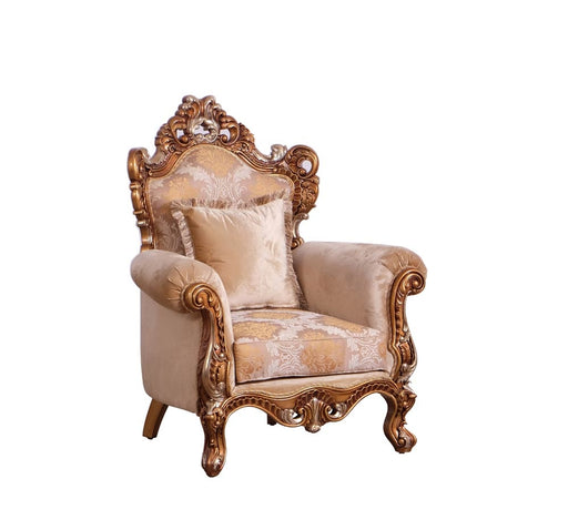 European Furniture - Emperador II Luxury Chair in Antique Brown with Antique Silver Blended with Light Gold - 42038-C - GreatFurnitureDeal