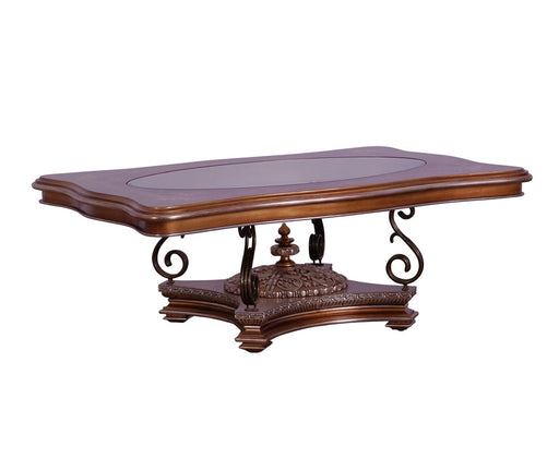 European Furniture - Emperador II Luxury Coffee Table in Antique Brown with Antique Silver - 42038-CT - GreatFurnitureDeal