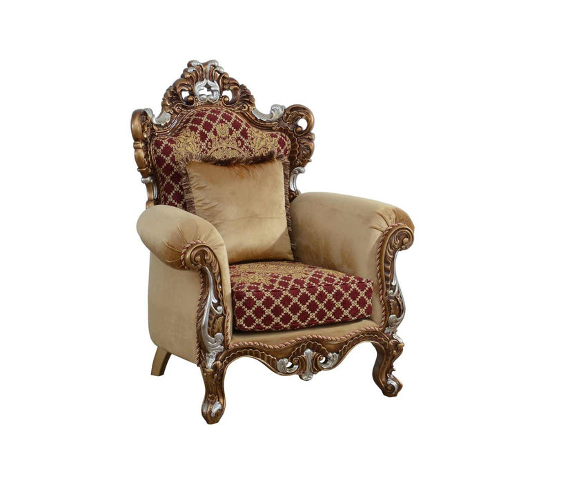 European Furniture - Emperador III Chair in Red Gold - 42036-C