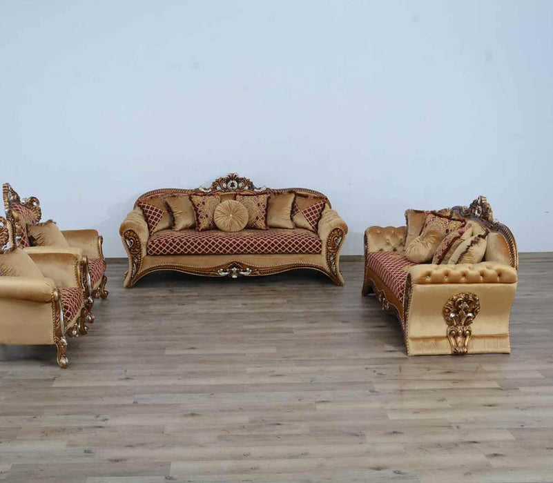 European Furniture - Emperador III 2 Piece Living Room Set in Red Gold - 42036-2SET - GreatFurnitureDeal