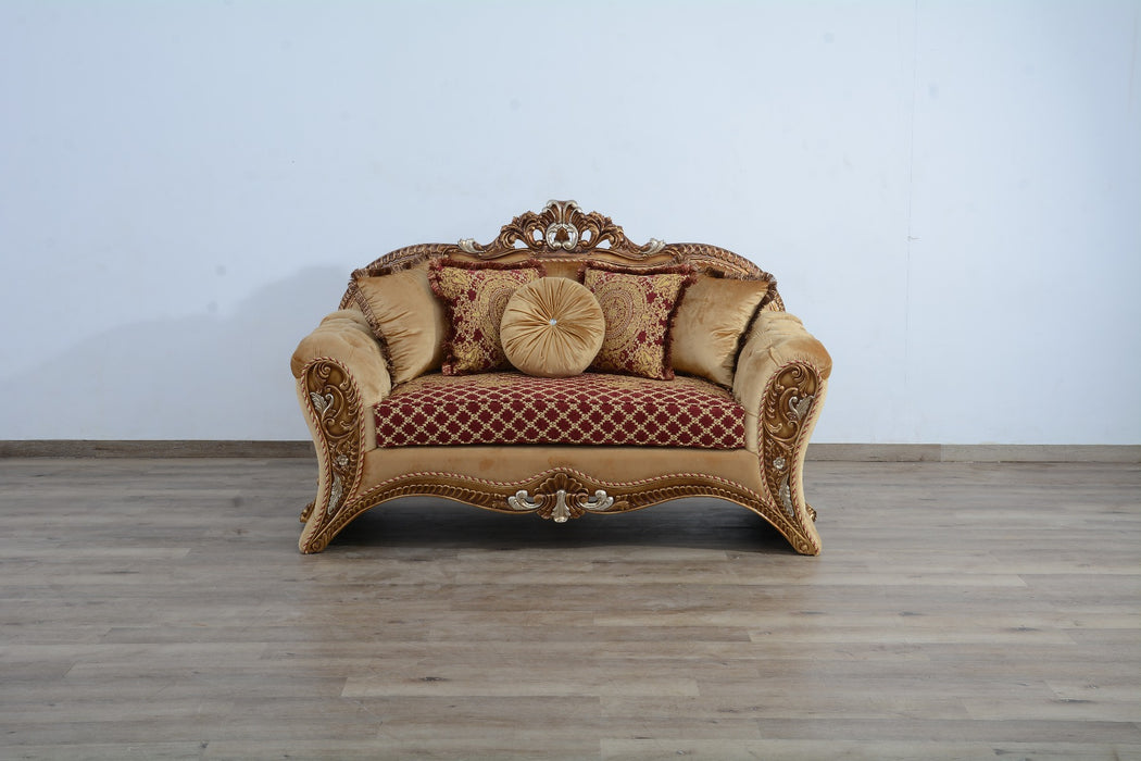 European Furniture - Emperador III Loveseat in Red Gold - 42036-L - GreatFurnitureDeal