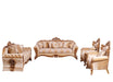 European Furniture - Emperador II 3 Piece Luxury Living Room Set in Antique Brown with Antique Silver Blended with Light Gold - 42038-S2C