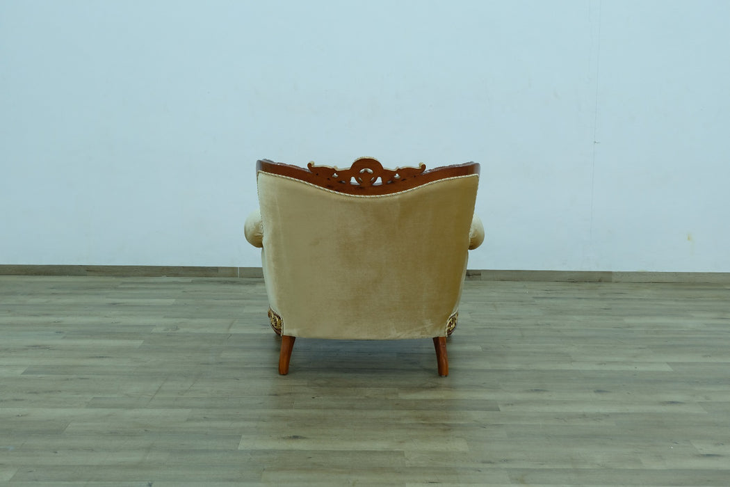 European Furniture - Fantasia II 4 Piece Living Room Set in Gold-Brown - 40019-4SET