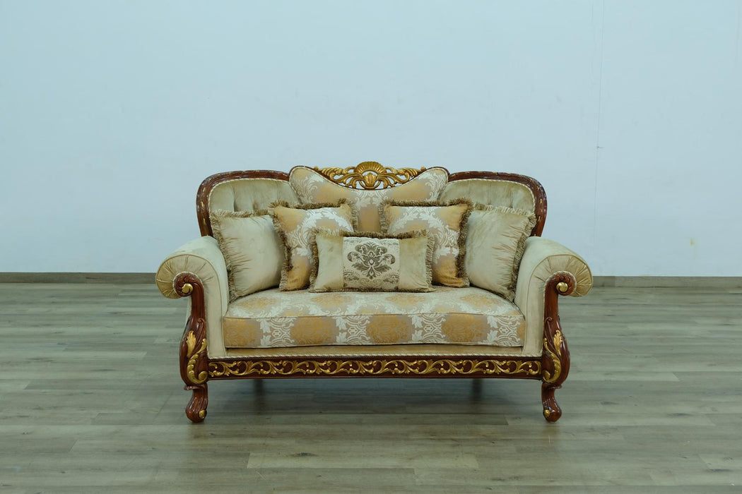 European Furniture - Fantasia II Loveseat in Gold-Brown - 40019-L - GreatFurnitureDeal
