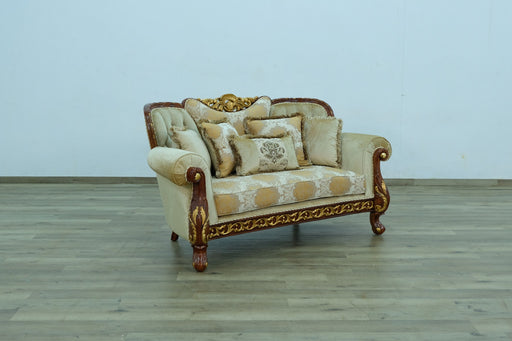 European Furniture - Fantasia II Loveseat in Gold-Brown - 40019-L - GreatFurnitureDeal