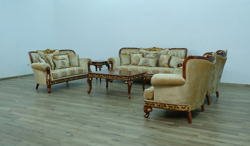 European Furniture - Fantasia II 3 Piece Living Room Set in Gold-Brown - 40019-3SET - GreatFurnitureDeal