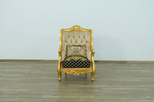 European Furniture - Luxor Chair in Gold Leaf Black - 68585-C - GreatFurnitureDeal