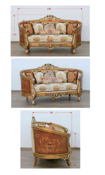 European Furniture - Luxor II Loveseat in Brown Gold - 68587-L - GreatFurnitureDeal