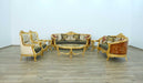 European Furniture - Luxor 4 Piece Living Room Set in Gold Leaf Black - 68585-4SET - GreatFurnitureDeal