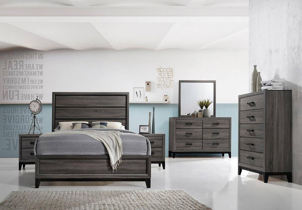Myco Furniture - Shiloh 6 Piece Queen Bedroom Set in Gray - SH177-Q-6SET - GreatFurnitureDeal