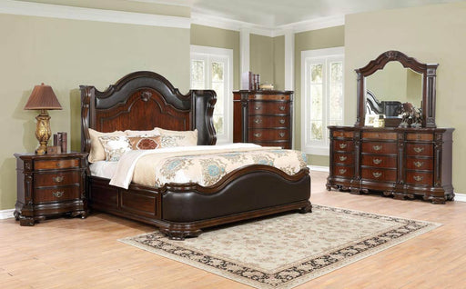 Myco Furniture - Shevonne 3 Piece King Bedroom Set in Cherry Brown - SH325-K-3SET - GreatFurnitureDeal