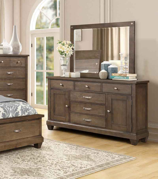 Myco Furniture - Sherwood Dresser with Mirror in Antique Oak - SH400-DR-M - GreatFurnitureDeal