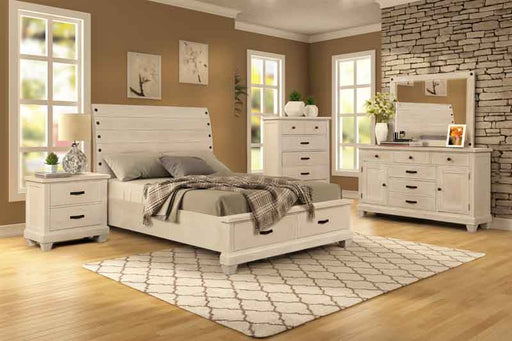 Myco Furniture - Sherwood 6 Piece Queen Storage Bedroom Set in White - SH401-Q-6SET - GreatFurnitureDeal