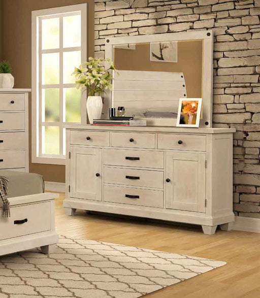 Myco Furniture - Sherwood Dresser with Mirror in White - SH401-DR-M - GreatFurnitureDeal