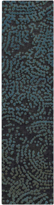 Surya Rugs - Shibui Blue, Black Area Rug - SH7413 - 2'6" x 10'