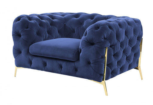 VIG Furniture - Divani Casa Sheila Transitional Dark Blue Fabric Chair - VGCA1346-BLUE-CH - GreatFurnitureDeal