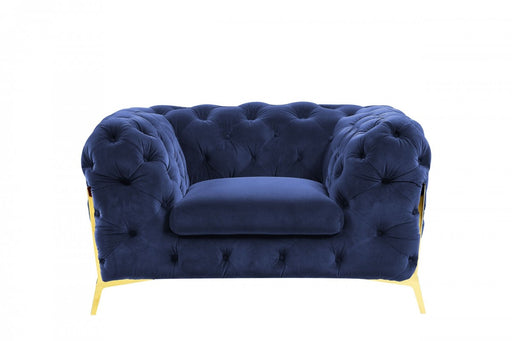 VIG Furniture - Divani Casa Sheila Transitional Dark Blue Fabric Chair - VGCA1346-BLUE-CH - GreatFurnitureDeal
