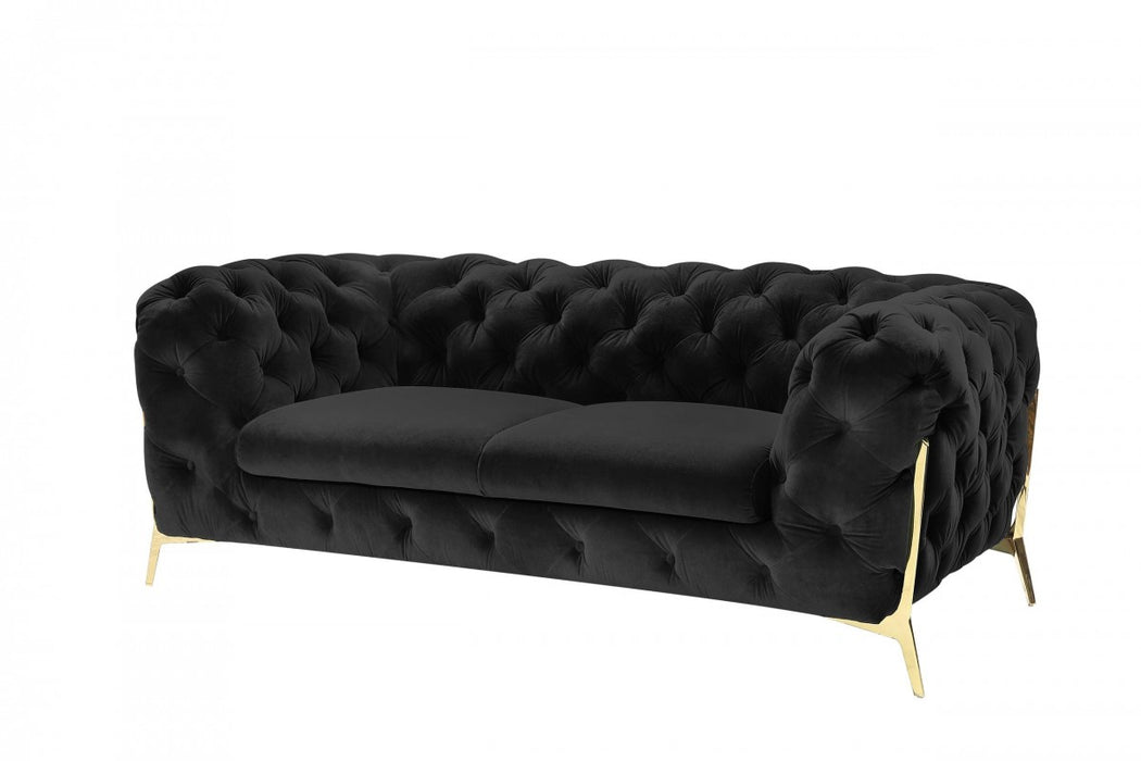 VIG Furniture - Divani Casa Sheila Transitional Black Fabric Loveseat - VGCA1346-BLK-L - GreatFurnitureDeal