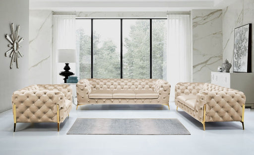 VIG Furniture - Divani Casa Sheila 3 Piece Living Room Set in Light Beige - VGCA1346-OBEI-SET - GreatFurnitureDeal