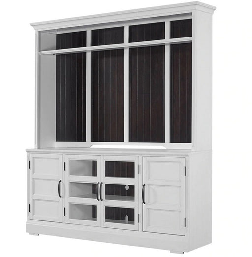Parker House - Shoreham 76 In. Tv Console With Hutch in Effortless White - SHO-2PC-ENT-WALL-EFW - GreatFurnitureDeal