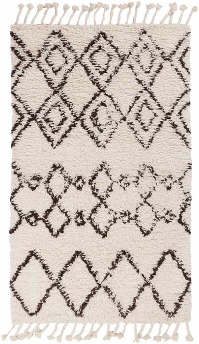 Surya Rugs - Sherpa White, Brown Area Rug - SHP8000 - 2'6" x 8' - GreatFurnitureDeal