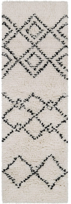Surya Rugs - Sherpa White, Camel Area Rug - SHP8002 - 2'6" x 8' Runner - GreatFurnitureDeal