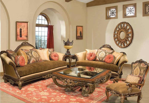 Benetti's Italia - Sicily 3 Piece Living Room Set in Golden Beige, Chenille - SICILY-SLC-GOLDEN BGE - GreatFurnitureDeal