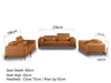 European Furniture - Cavour 3 Piece Living Room Set in Cognac - 12551-3SET - GreatFurnitureDeal