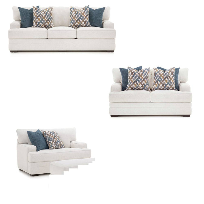 Franklin Furniture - Rowan Stationary 3 Piece Living Room Set in Orlando Snow - 95340-20-88-3900-09 - GreatFurnitureDeal