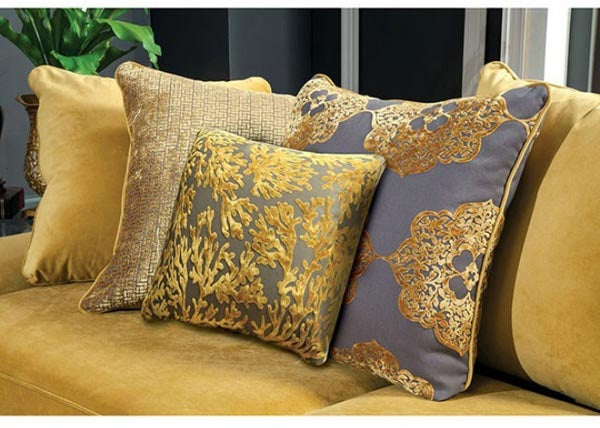 Viscontti Gold 3 Piece Living Room Set - SM2201-SF-LV-CH - Pillow