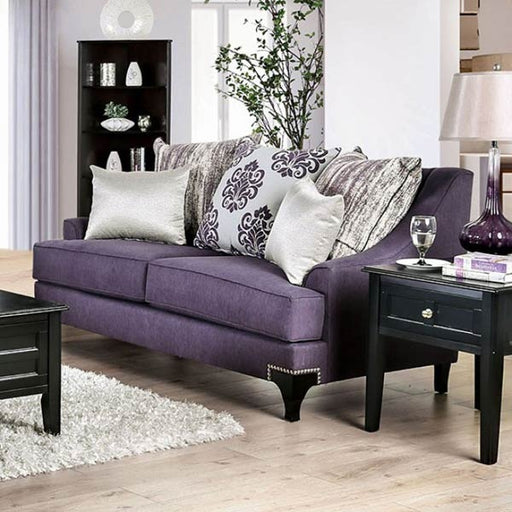 Furniture of America - Sisseton 2 Piece Sofa Set in Purple - SM2208-SF-LV - GreatFurnitureDeal