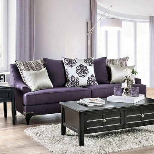 Furniture of America - Sisseton Sofa in Purple - SM2208-SF
