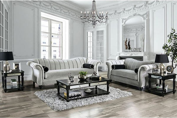 Furniture of America - Marvin 2 Piece Sofa Set in Pewter - SM2227-SF-LV
