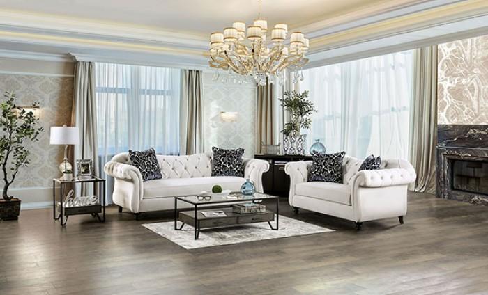 Furniture of America - Antoinette Loveseat in White - SM2228-LV