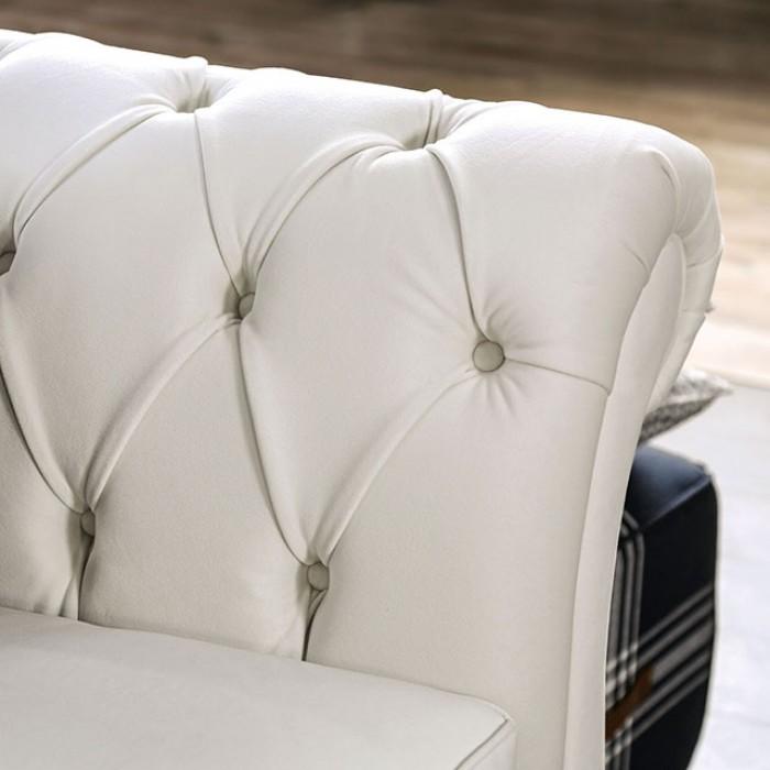 Furniture of America - Antoinette 2 Piece Sofa Set in White - SM2228-SF-LV - GreatFurnitureDeal