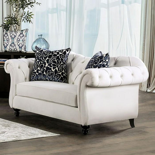 Furniture of America - Antoinette Loveseat in White - SM2228-LV - GreatFurnitureDeal