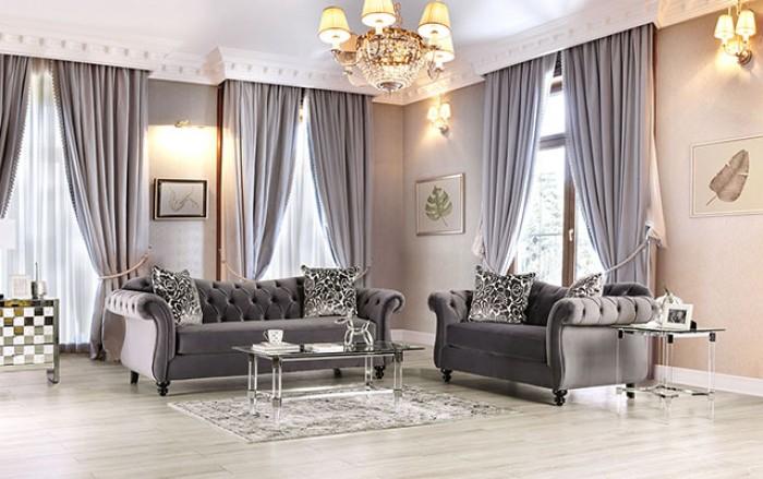Furniture of America - Antoinette Sofa in Gray Glam - SM2229-SF