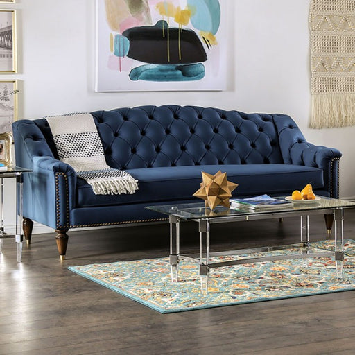 Furniture of America - Martinique Sofa In Blue - SM2230-SF - GreatFurnitureDeal