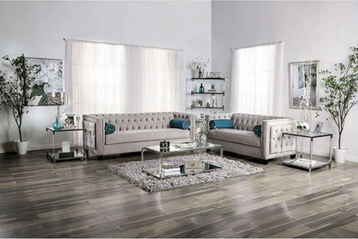 Furniture of America - Silvan 2 Piece Sofa Set in Gray - SM2283-SF-LV - GreatFurnitureDeal