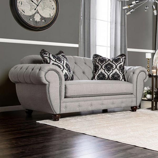 Furniture of America - Viviana Gray 2 Piece Sofa Set - SM2291-SF-LV - GreatFurnitureDeal