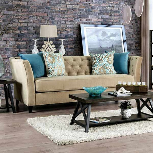 Furniture of America - Monaghan Sofa in Camel - SM2666-SF