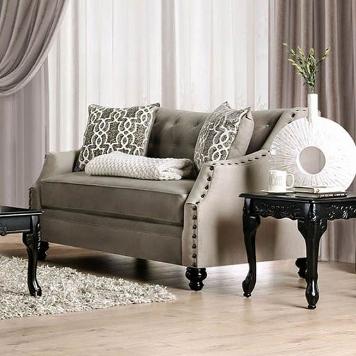 Furniture of America - Ezrin 2 Piece Sofa Set in Light Brown - SM2668-SF-LV - GreatFurnitureDeal