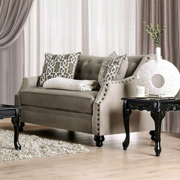 Furniture of America - Ezrin 2 Piece Sofa Set in Light Brown - SM2668-SF-LV - Loveseat