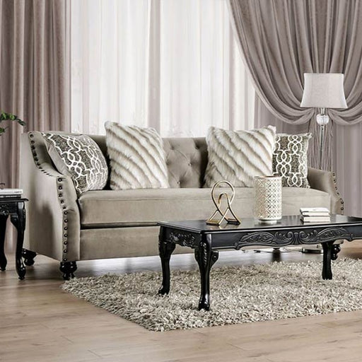 Furniture of America - Ezrin Sofa in Light Brown - SM2668-SF