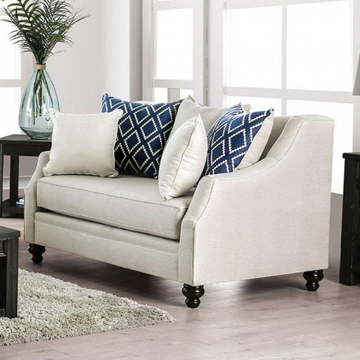 Furniture of America - Nefyn 2 Piece Sofa Set in Ivory - SM2669-SF-LV - GreatFurnitureDeal