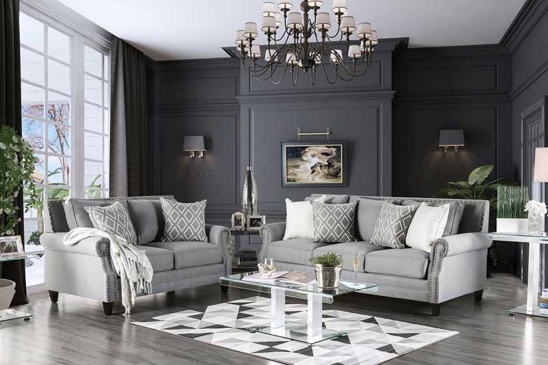 Furniture of America - Giovanni Sofa in Gray - SM2673-SF - GreatFurnitureDeal